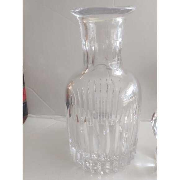 Vintage Hand Blown & Cut Crystal Decanter Artist Signed 12" Large stopper - Picture 6 of 16